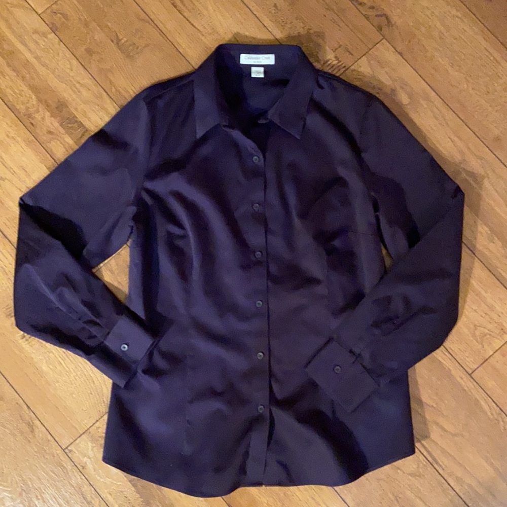 Coldwater Creek Purple Wrinkle Resistant  Blouse